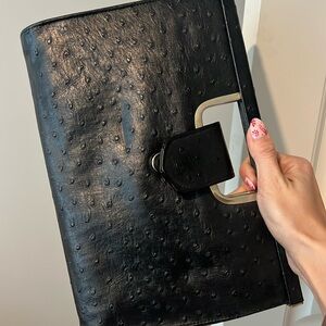 Black Leather Clutch